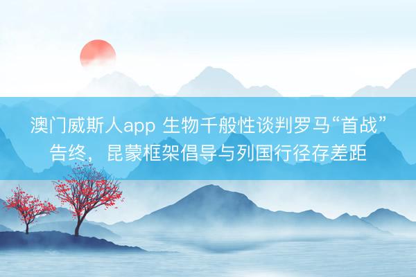 澳门威斯人app 生物千般性谈判罗马“首战”告终，昆蒙框架倡导与列国行径存差距